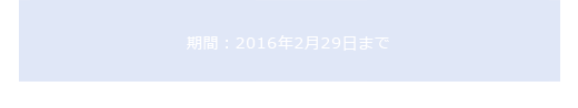 期間：2016年2月29日まで